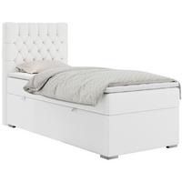 BOXBETT PERA 90/200 Weiß Kunstleder - H4 - Links Seite - Weiß, Holz/Textil (90/200cm) - MKS