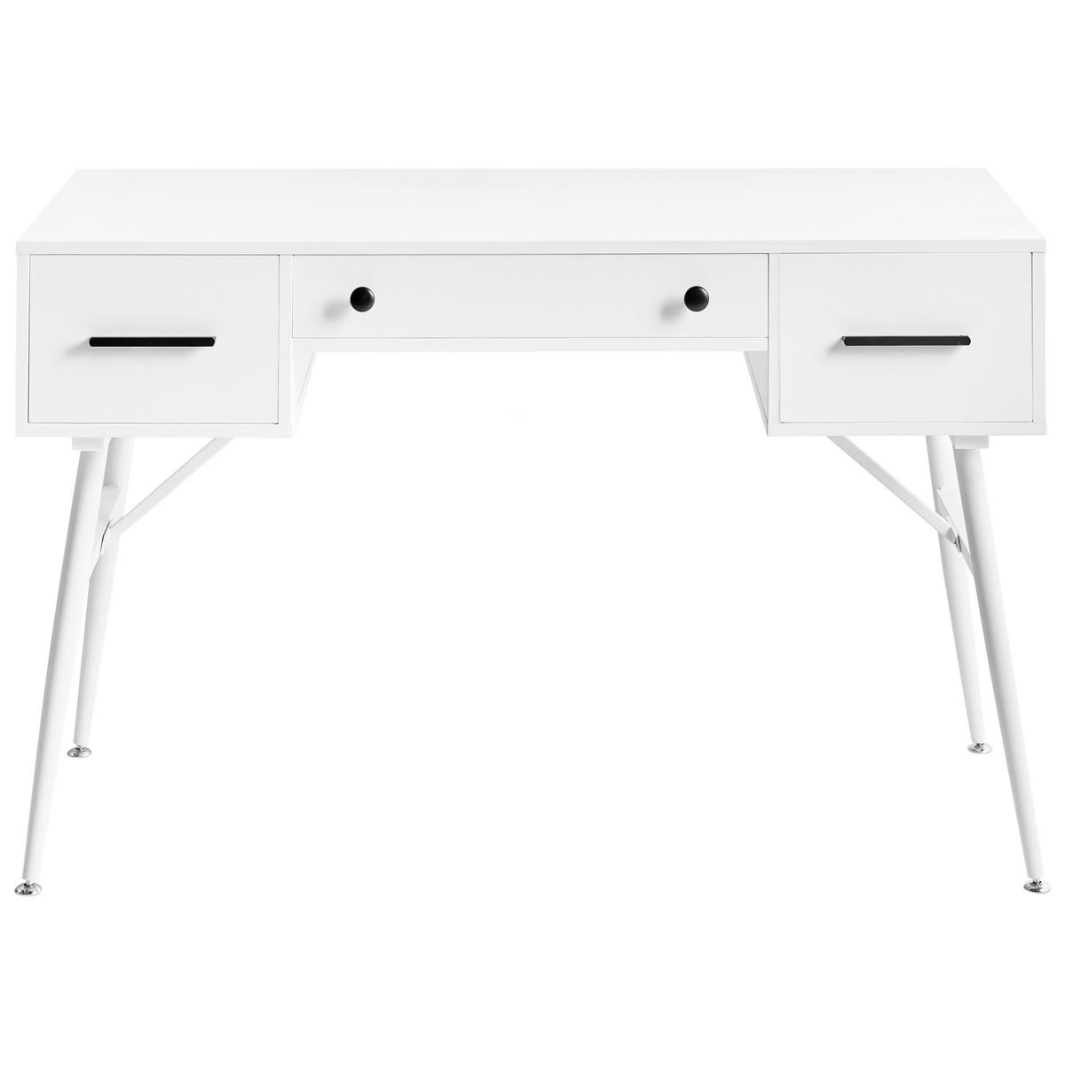 SCHREIBTISCH Weiß 120/50 cm Marfla - Weiß, Holzwerkstoff (50/120/76cm) - Beliani