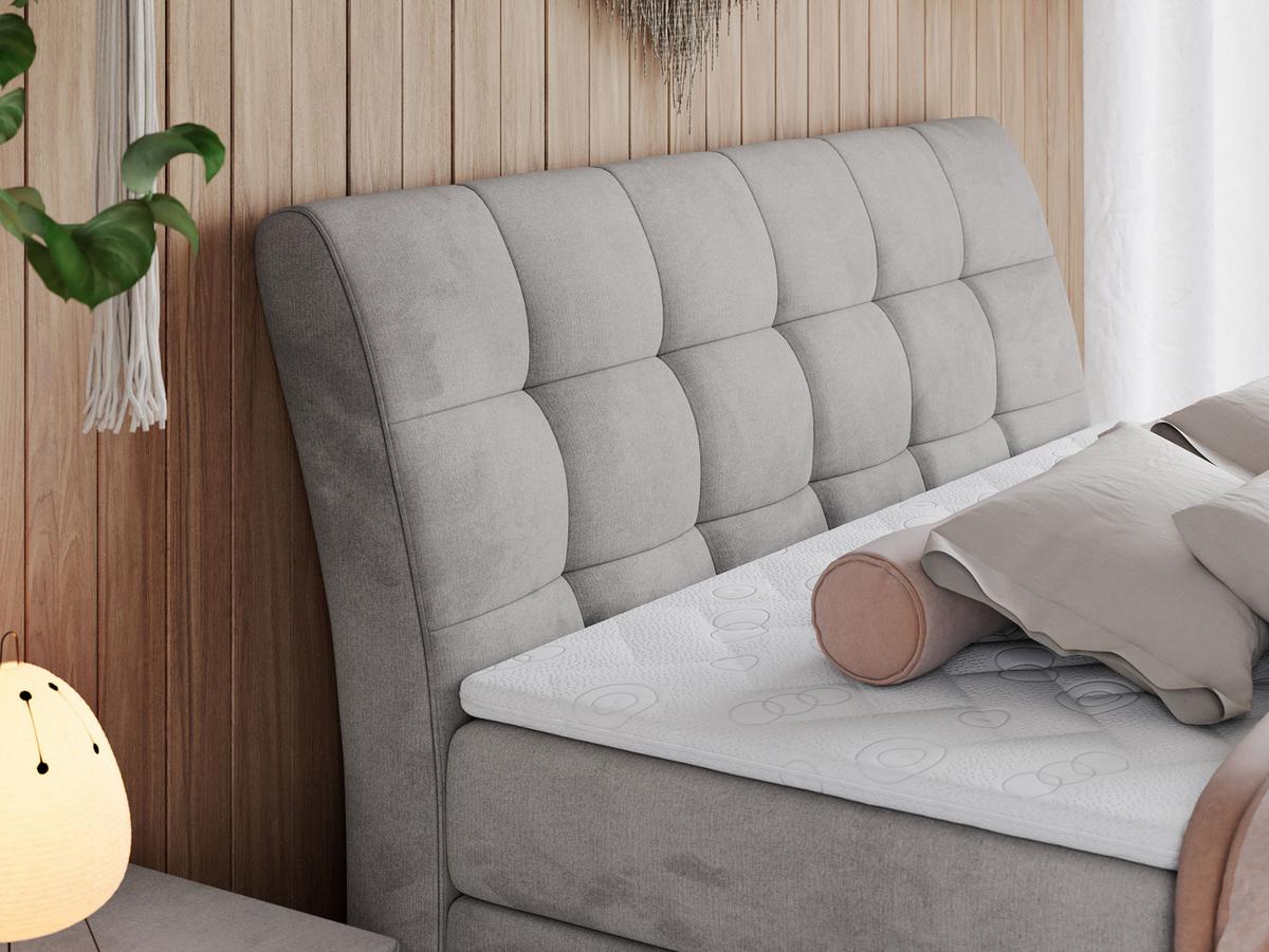 BOXSPRINGBETT GOLD-10 KING 200/200 Hellgrau Velvet - H3 - Hellgrau, Holz/Textil (200/200cm) - MKS