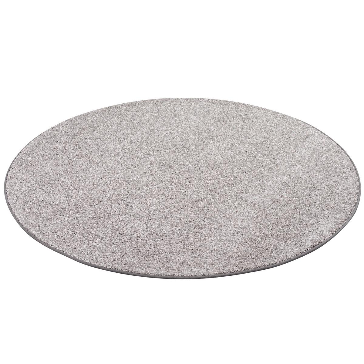 LUXUS SOFT VELOURS TEPPICH SHINE RUND - Taupe, Textil (160/160cm) - Snapstyle