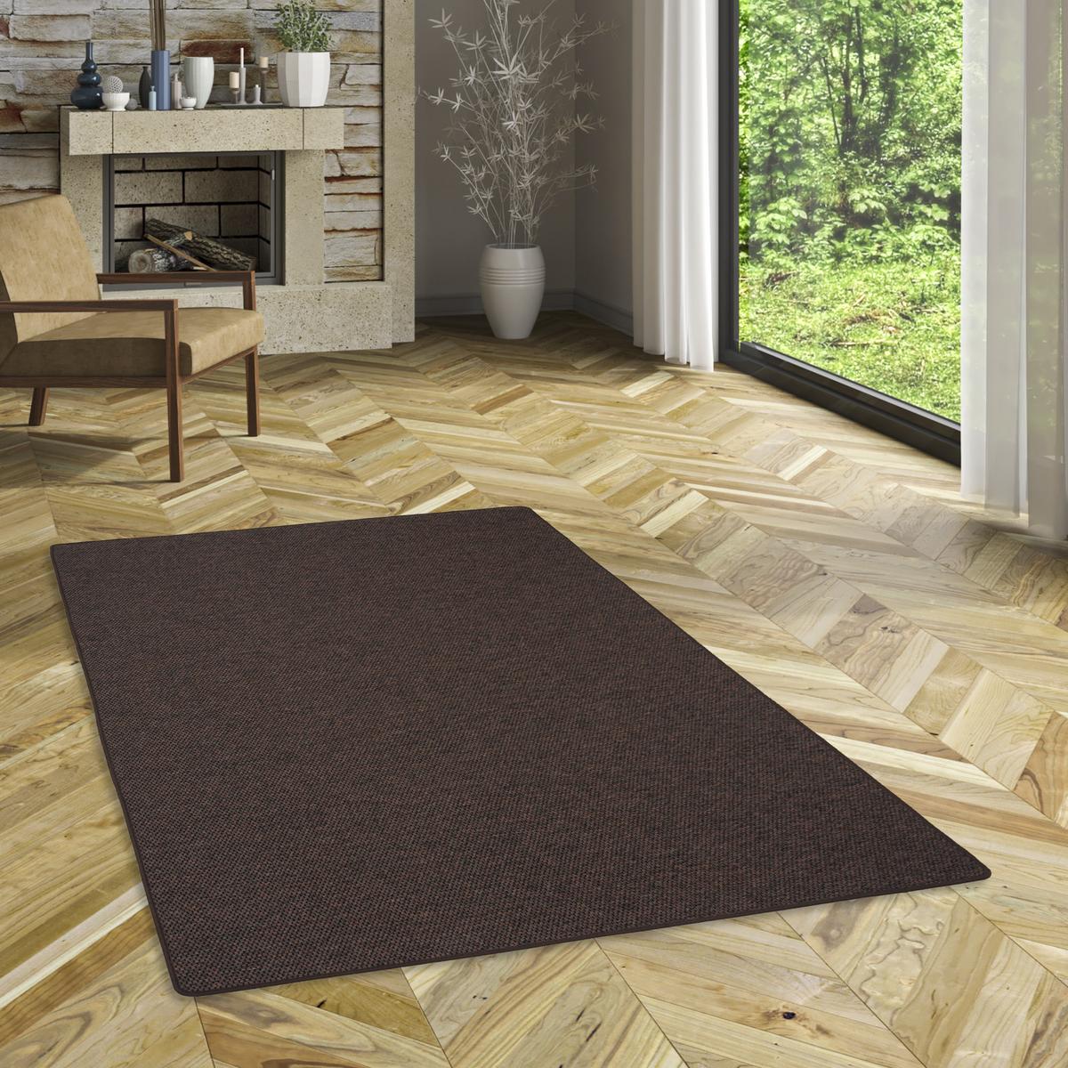 FLACHGEWEBE NATUR TEPPICH BENTZON - Dunkelbraun, Textil (80/320cm) - Snapstyle