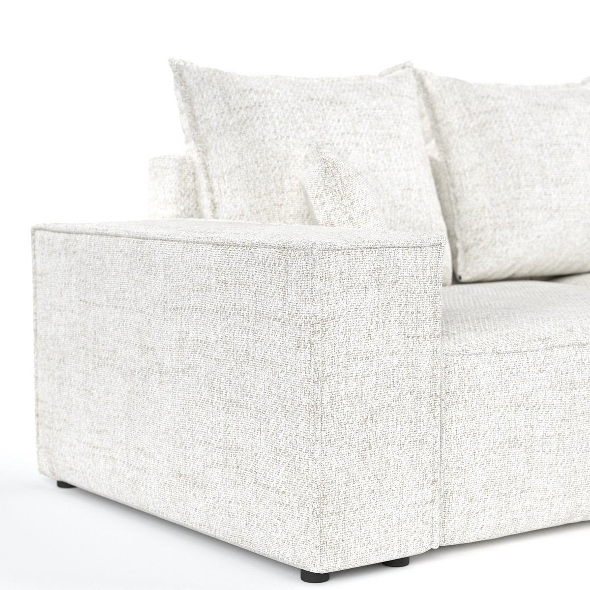 ECKSOFA SENSO mit Schlaffunktion Creme im Neve Stoff - Creme/Schwarz, Holz/Holzwerkstoff (255/148cm) - AltaBeds