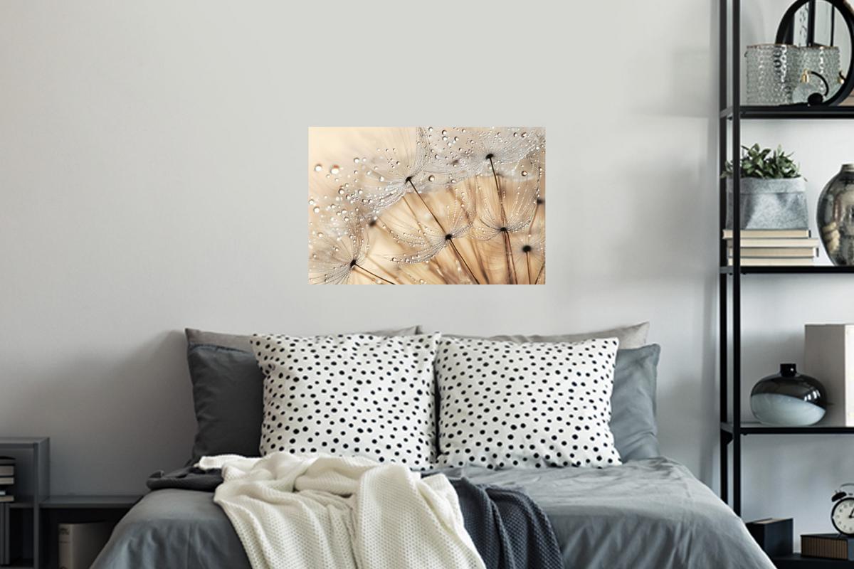 WANDTATTOO Löwenzahn - Abstrakt - Natur - Beige Deko Wohnzimmer 60x40 cm - Braun, Kunststoff (60/40/0.1cm) - MuchoWow