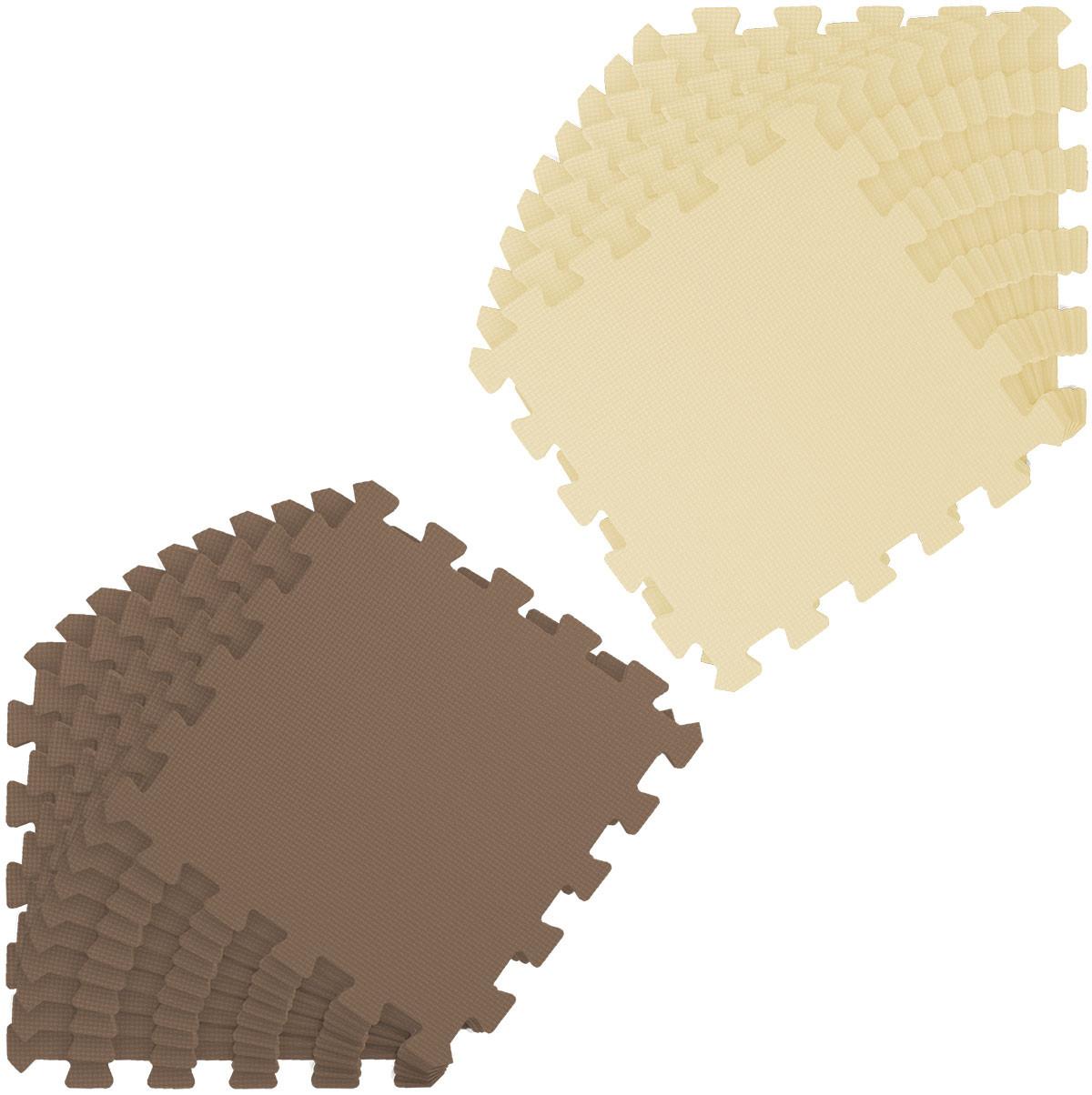 SPIELMATTE ab Null - 180/90/1 cm Puzzlematte Beige - Beige/Braun, Kunststoff (30/30cm) - Littletom