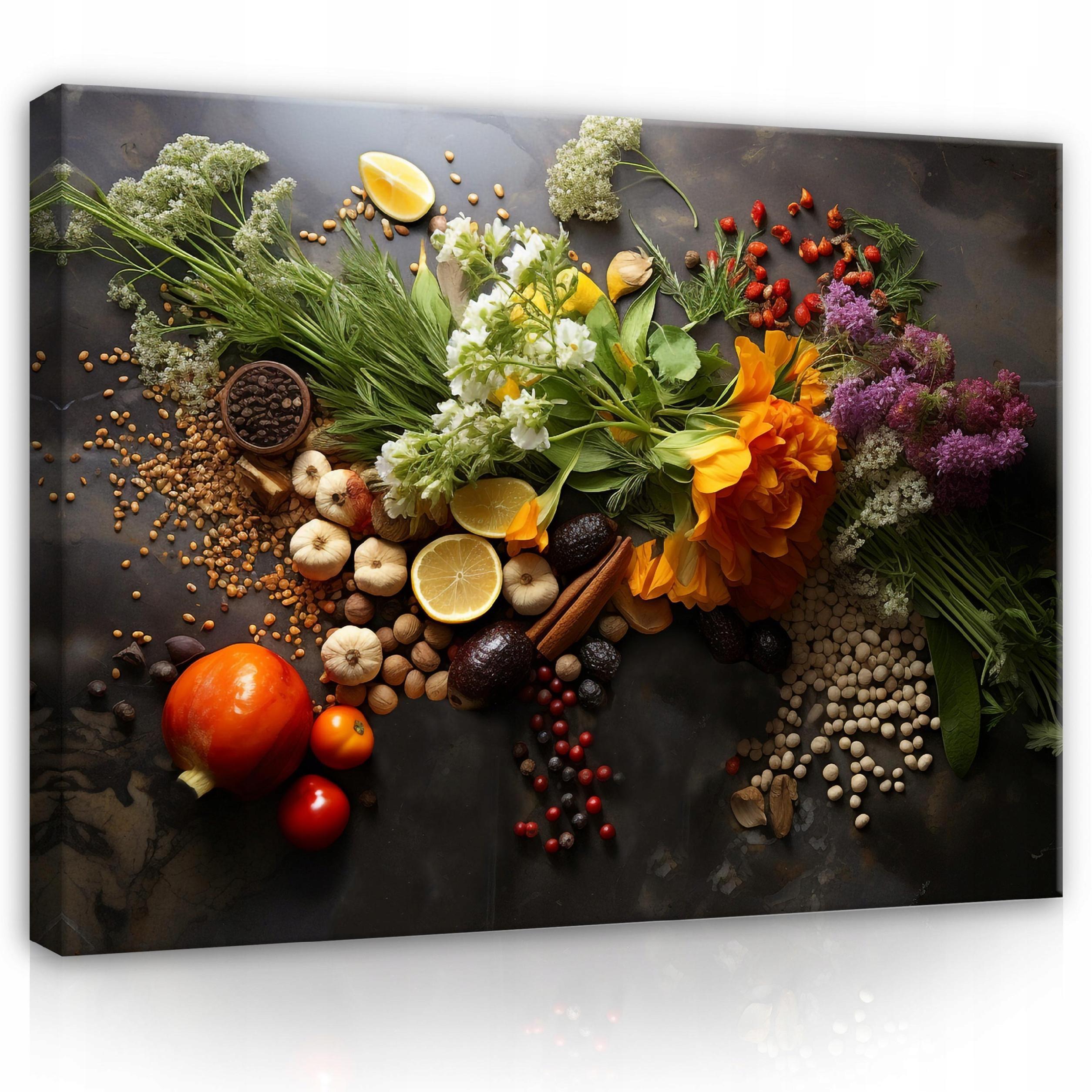 LEINWANDBILD Küche Gewürze 120x80 - Multicolor, Holzwerkstoff (120/80cm) - Wallarena