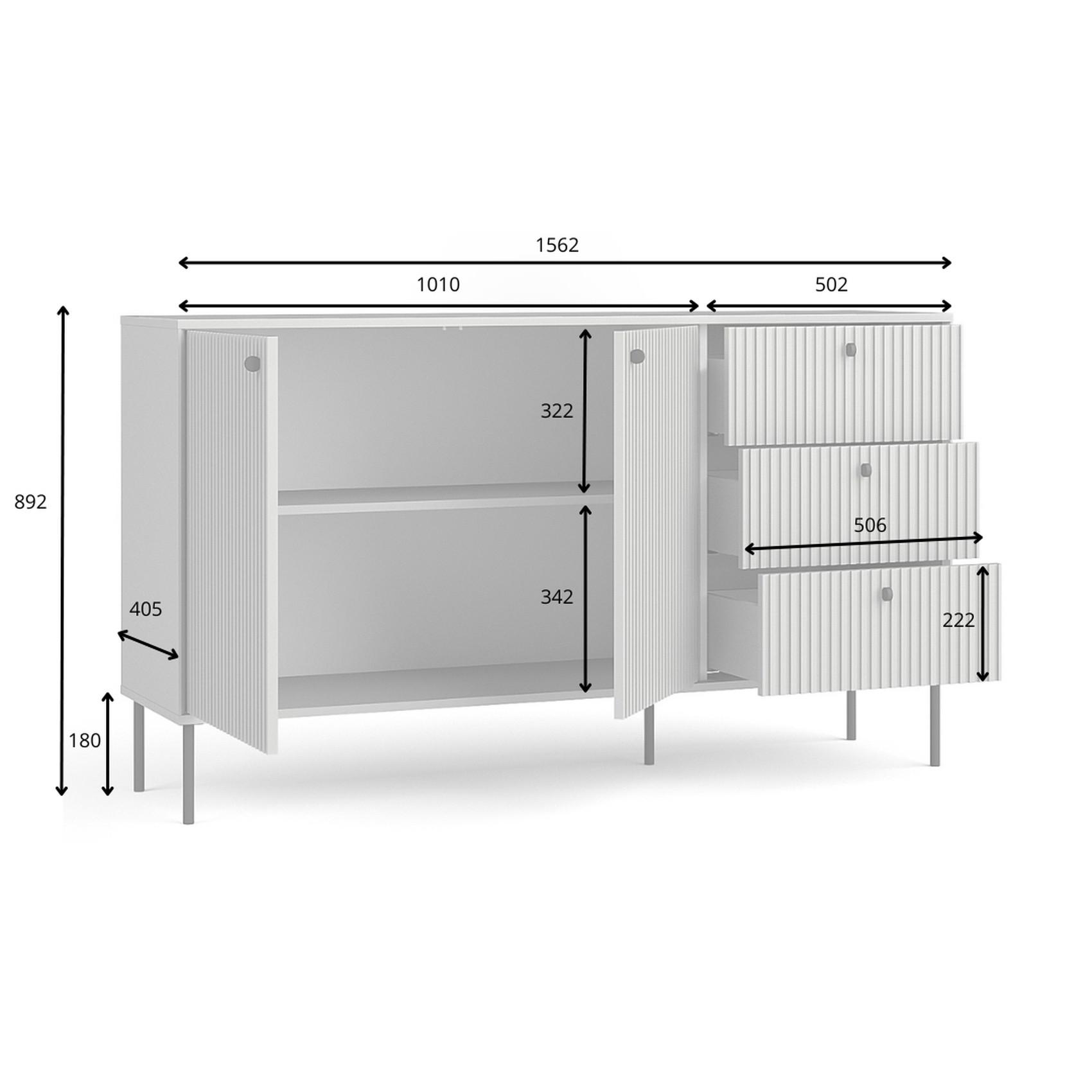 KOMMODE Grau 156/89/41 - Grau, Holzwerkstoff (156/89/41cm) - RAUMHIRSCH FURNITURE