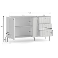 KOMMODE Grau 156/89/41 - Grau, Holzwerkstoff (156/89/41cm) - RAUMHIRSCH FURNITURE