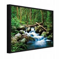 BILDER mit Rahmen Wald Fluss Grün 120x80 cm - Multicolor, Holzwerkstoff (120/80cm) - Wallarena