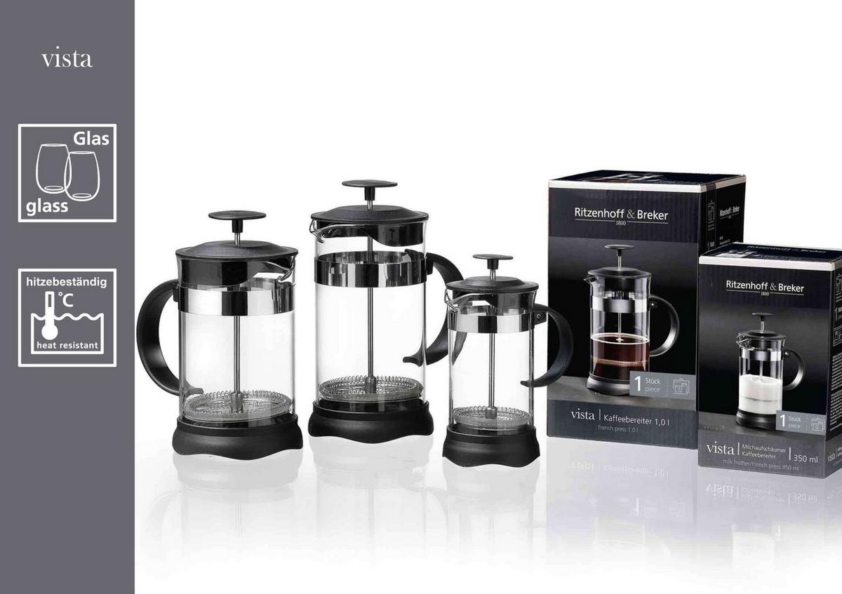FRENCH PRESS Vista transparent 1000 ml - Transparent, Glas (14/22/14cm) - Ritzenhoff Breker