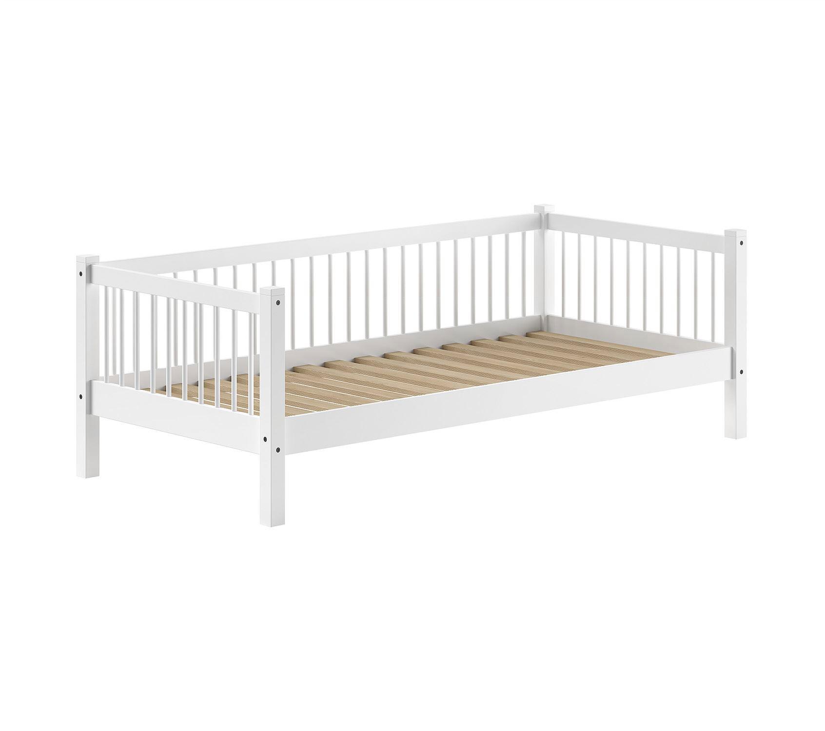KOJENBETT 90x200 Keeley Buche Weiß Holz Komfort Stabil Modern Design - Weiß, Holz (90/200cm) - 58aufmkessel