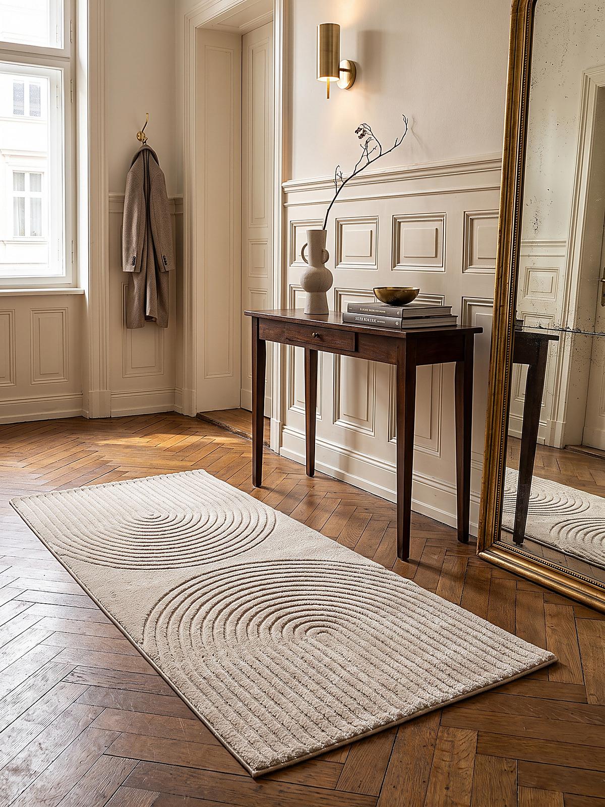 TEPPICHLÄUFER Geometrisch MUOTA Polypropylen Beige 80 x 150 cm - Beige, Textil (80/150cm) - KADIMA DESIGN