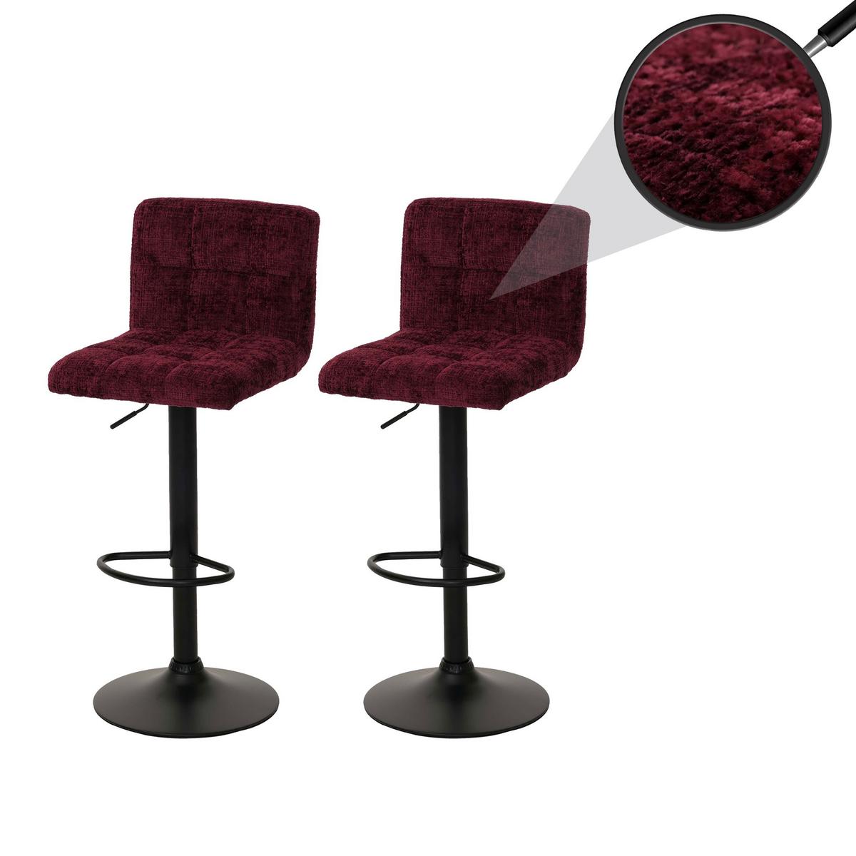 BARHOCKER Bordeaux 2er-Set - Bordeaux, Textil (38/107/41cm) - MCW