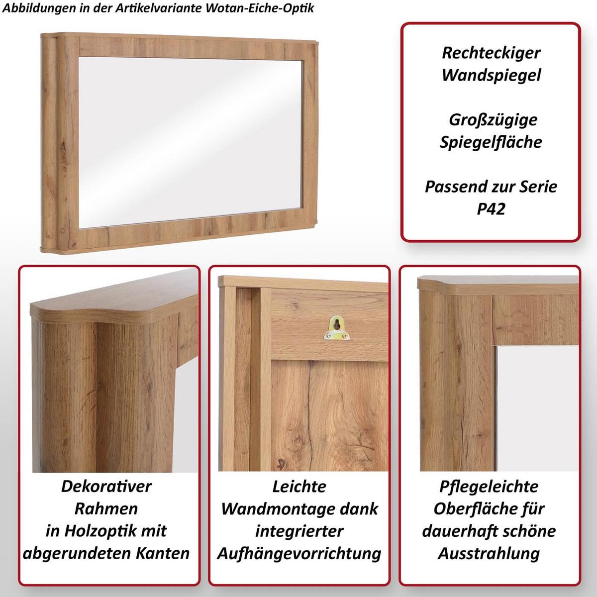 SPIEGEL Braun - Braun, Holz (120/80/10cm) - MCW