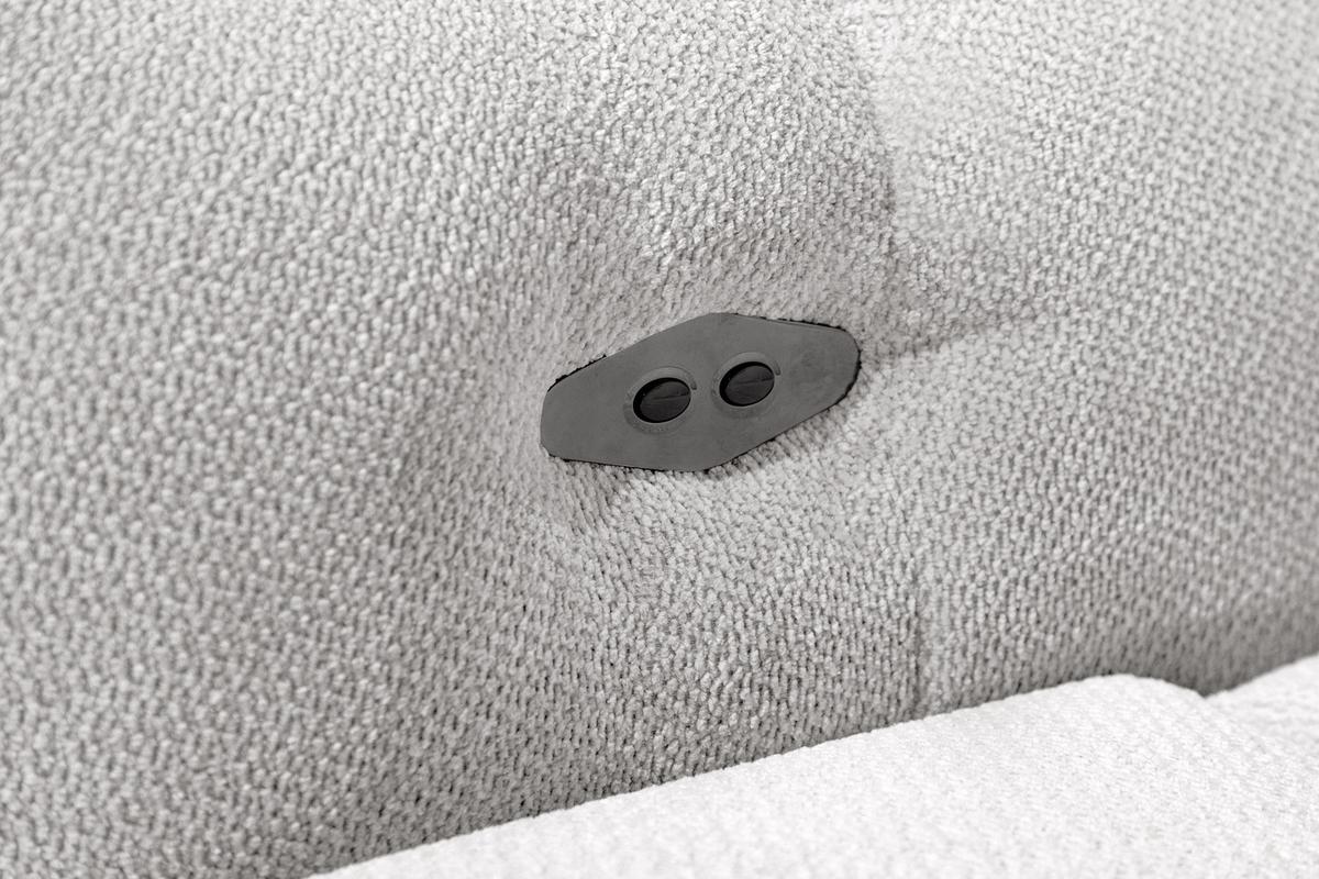 ECKSOFA KIMI 3-Sitzer, ausziehbarer Sitz, verstellbare Kopfstützen, cremefarben - Creme/Schwarz, Holzwerkstoff/Textil (270/160cm) - Wozimo