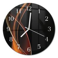 WANDUHR aus Glas Ø30 cm - Abstrakte Linien - Orange, Glas (30/30/0.4cm) - TULUP