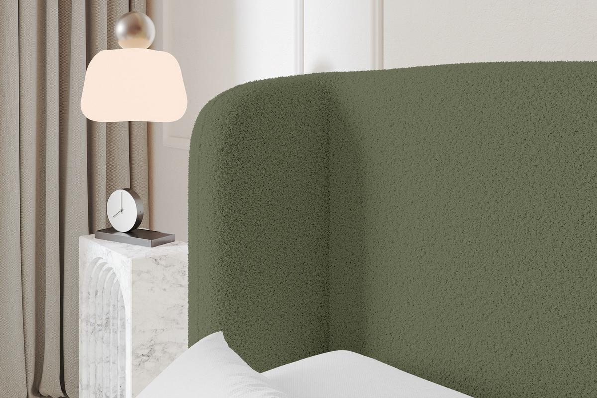 POLSTERBETT mit Bettkasten, Fußteil und Lattenrost, Bett mit Matratze H3/H4 - ESTI-Z 140x200 Grün - Grün, Holzwerkstoff/Textil (140/200cm) - ALTDECOR
