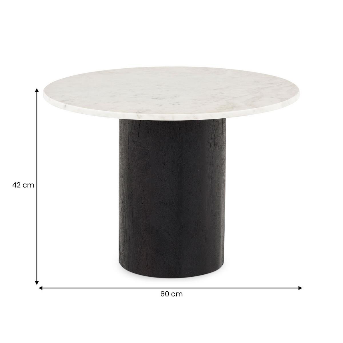 COUCHTISCH YAMUNA weiß/schwarz - Schwarz/Weiß, Holz/Naturmaterialen (60/60/42cm) - IDIMEX