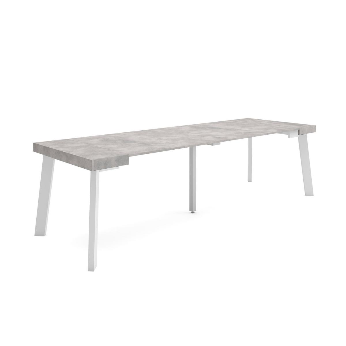 KONSOLENTISCH ausziehbar 58 bis 262cm, für 12 Gäste, zementgrau, 90/58/73cm - Grau, Holzwerkstoff (90/262/73cm) - Skraut Home