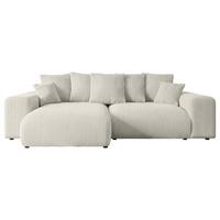 ECKSOFA Ottomane links ESKAR-L 266x176x72 Creme Cord - Ecru/Creme, Holzwerkstoff/Kunststoff (266/176cm) - ALTDECOR