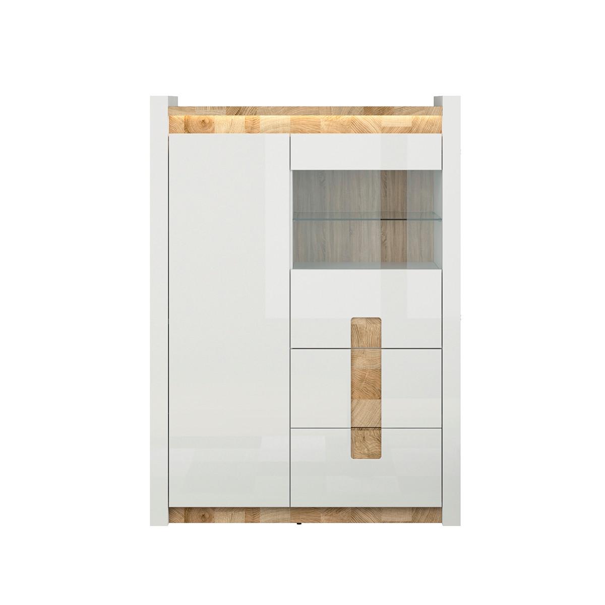 GESCHIRRSCHRANK Helios Weiß und Holz - Weiß, Holzwerkstoff (102/141/41cm) - Petits-meubles