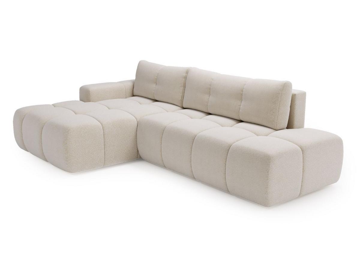ECKSOFA Montero Bouclé-Stoff Creme Rechts - Creme, Holz/Textil (280/177cm) - Graingold
