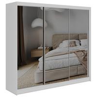 SCHWEBETÜRENSCHRANK mit Schubladen 240 - DUBROWNIK - Kaschmir mit Spiegel - Kaschmir/Alufarben, Holzwerkstoff/Metall (240/216/61cm) - MKS