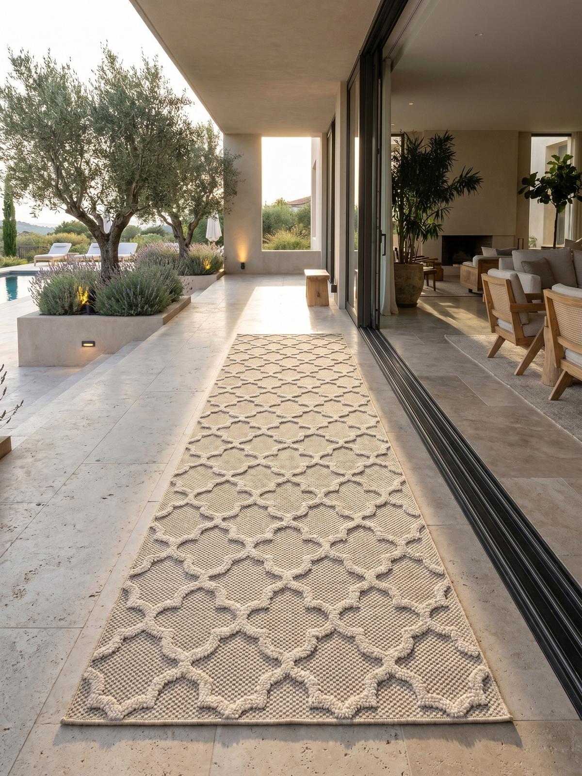 TEPPICH Outdoor IMST in Beige, im Skandi-Stil, 80 x 250 cm - Beige, Textil (80/250cm) - KADIMA DESIGN