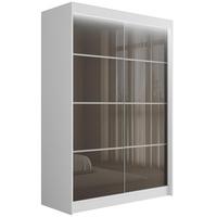 KLEIDERSCHRANK PEKA III mit LED - 120 cm - Weiß|Grau - Weiß/Grau, Holzwerkstoff (120/215/61cm) - ALTDECOR