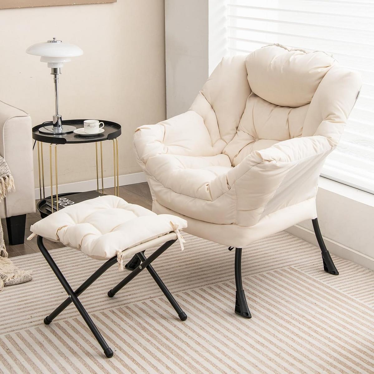 RELAXSESSEL 95cm Beige - Beige, Textil (81/95/75cm) - COSTWAY