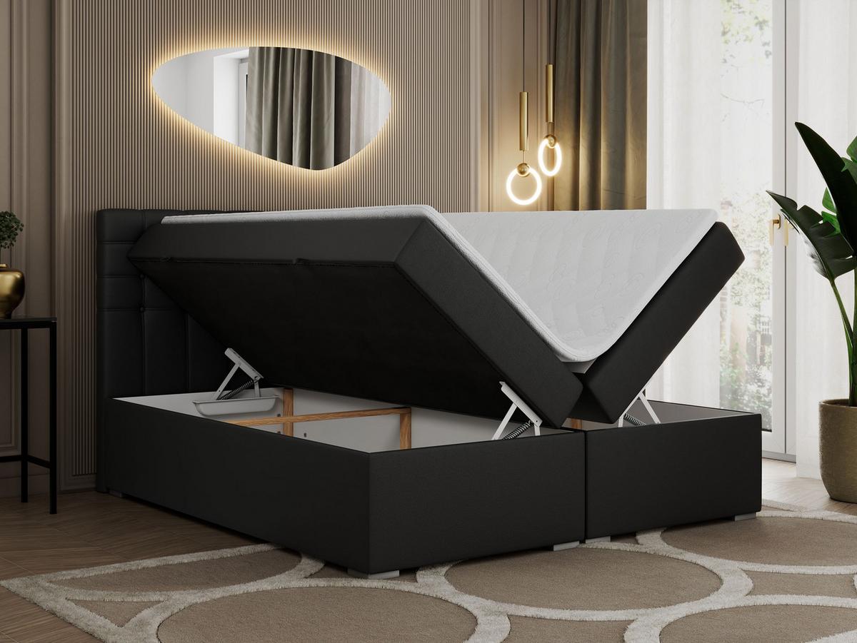 BOXBETT SUSAN 200/200 Schwarz Kunstleder - H4 - Schwarz, Holz/Textil (200/200cm) - MKS