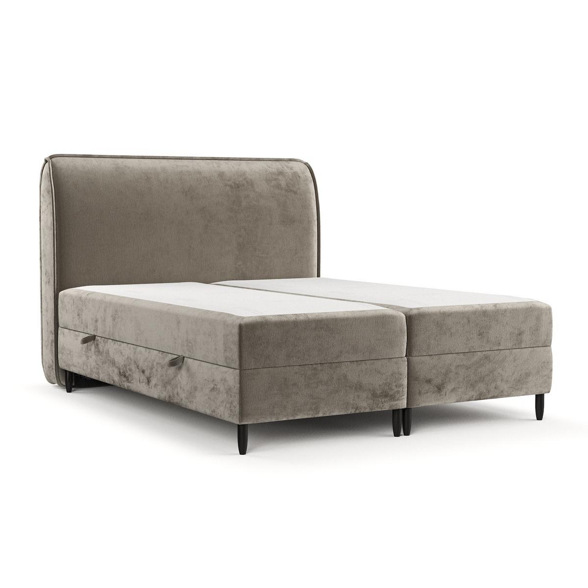 BOXBETT Lunaro 120/200 cm Beige im Lotta Stoff - Beige/Schwarz, Holz/Holzwerkstoff (120/200cm) - AltaBeds