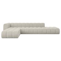 ECKSOFA modulares Sofa Zuvon-L2 - 387x177x70 cm Creme - Hellgrau/Creme, Holzwerkstoff/Textil (387/177cm) - ALTDECOR