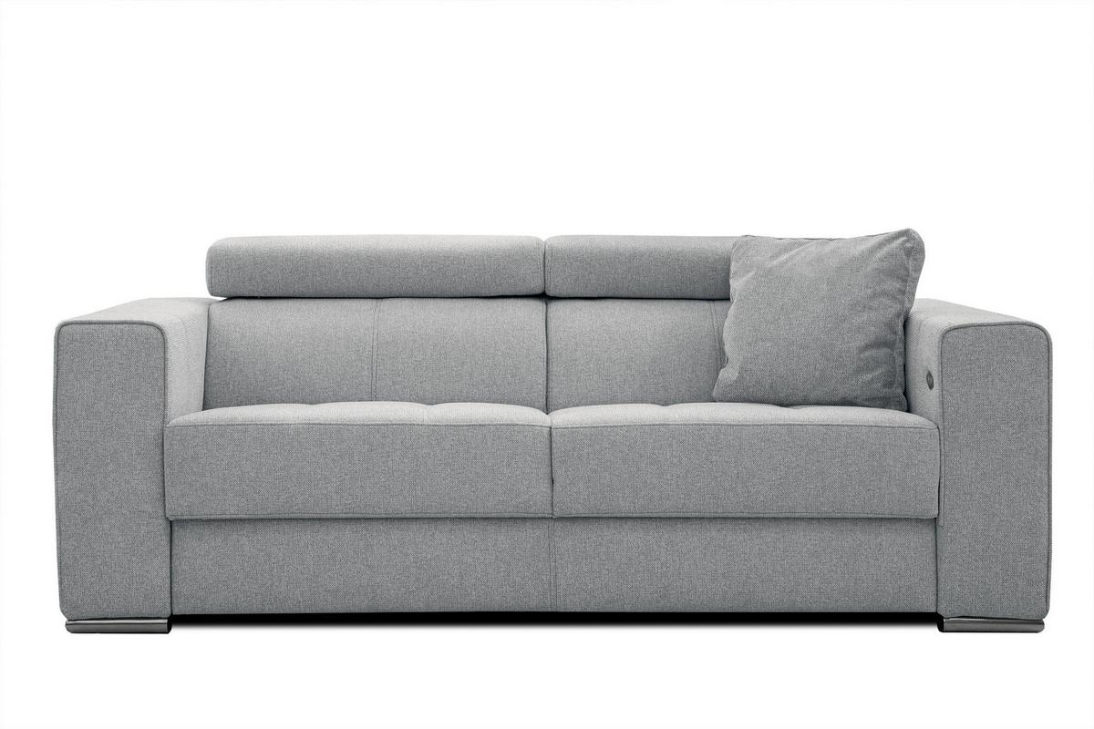 SOFA QUARTZ 3-Sitzer mit Ausziehsitz, silberfarben - Silberfarben, Holzwerkstoff/Textil (202/80/102cm) - Wozimo