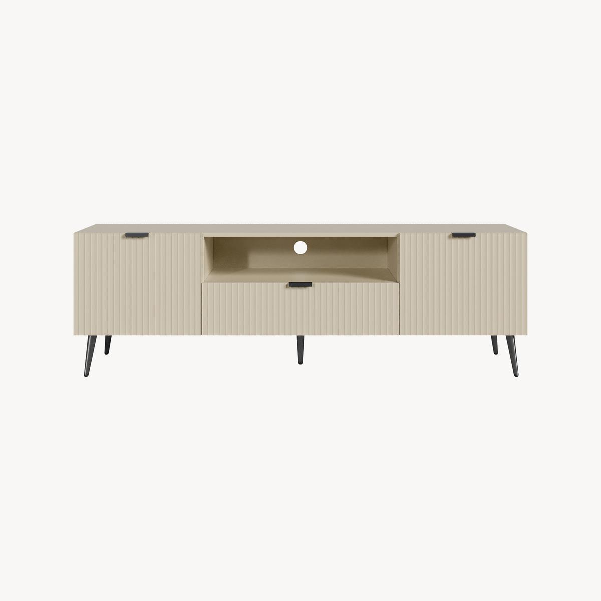 FERNSEHSCHRANK Nand - Sandfarben, Holzwerkstoff/Metall (40/51/160cm) - [en.casa]
