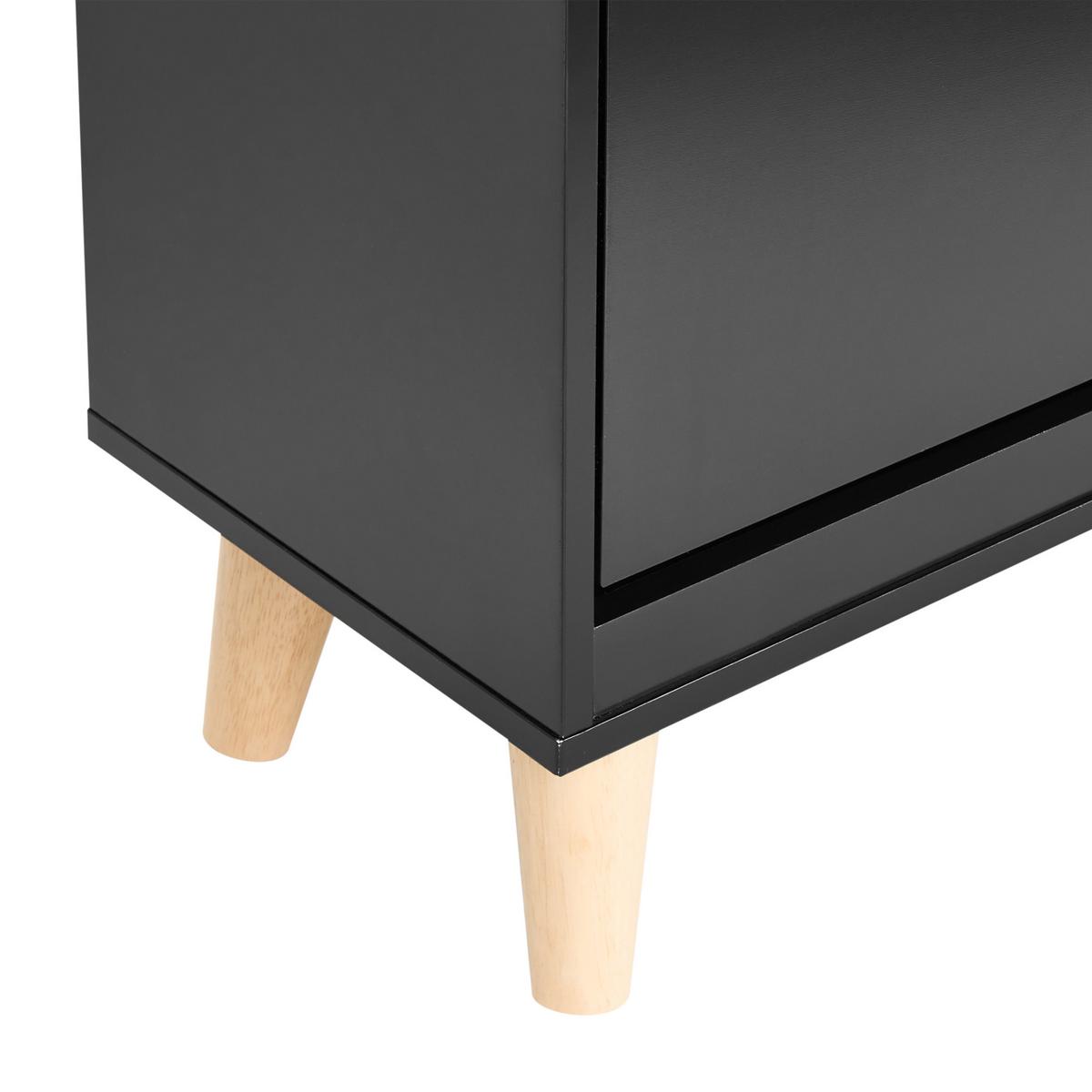 SCHUHSCHRANK Schwarz Neika - Hellbraun/Schwarz, Holzwerkstoff (47/121/24cm) - Beliani