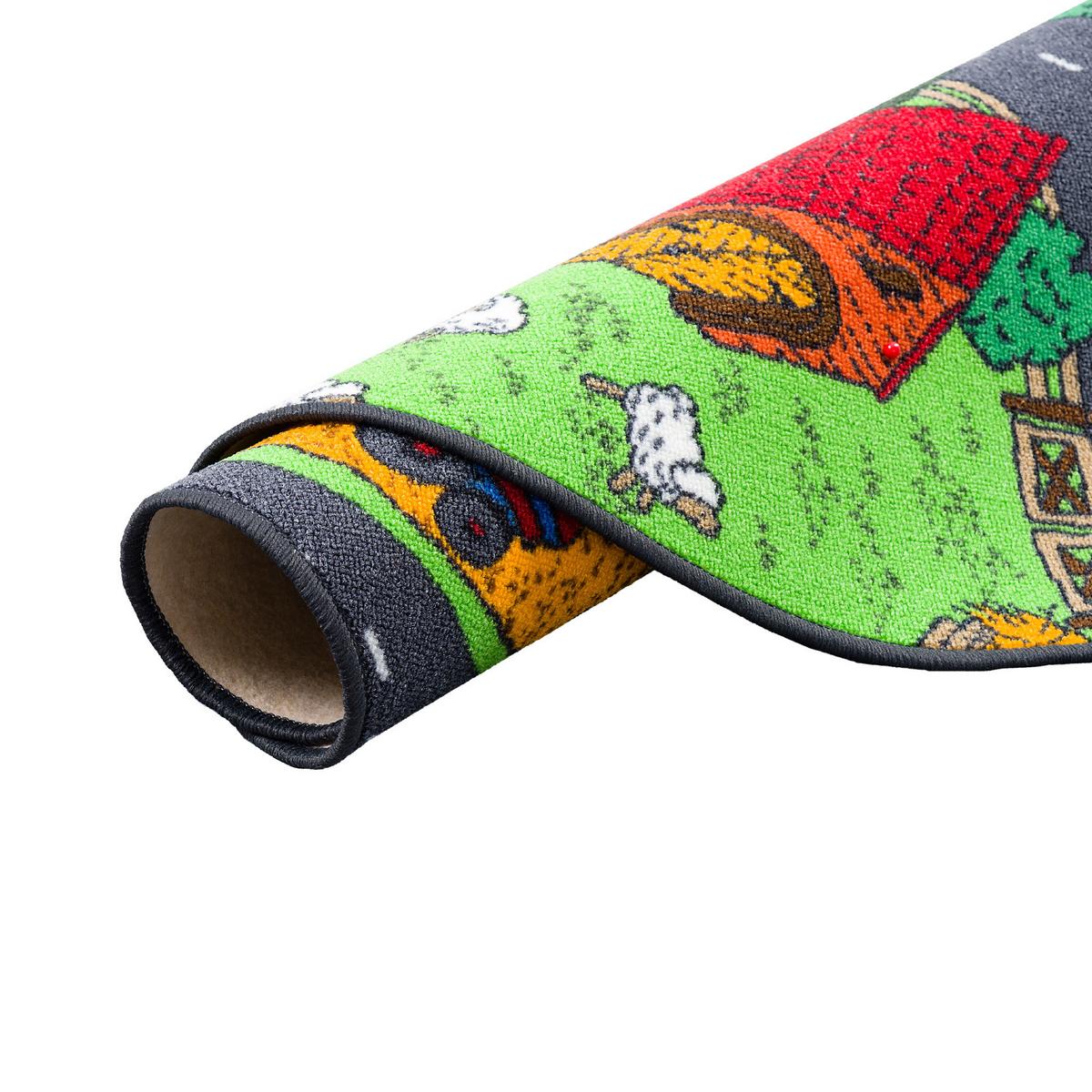 KINDER SPIEL TEPPICH BAUERNHOF RUND - Grün, Textil (160/160cm) - Snapstyle
