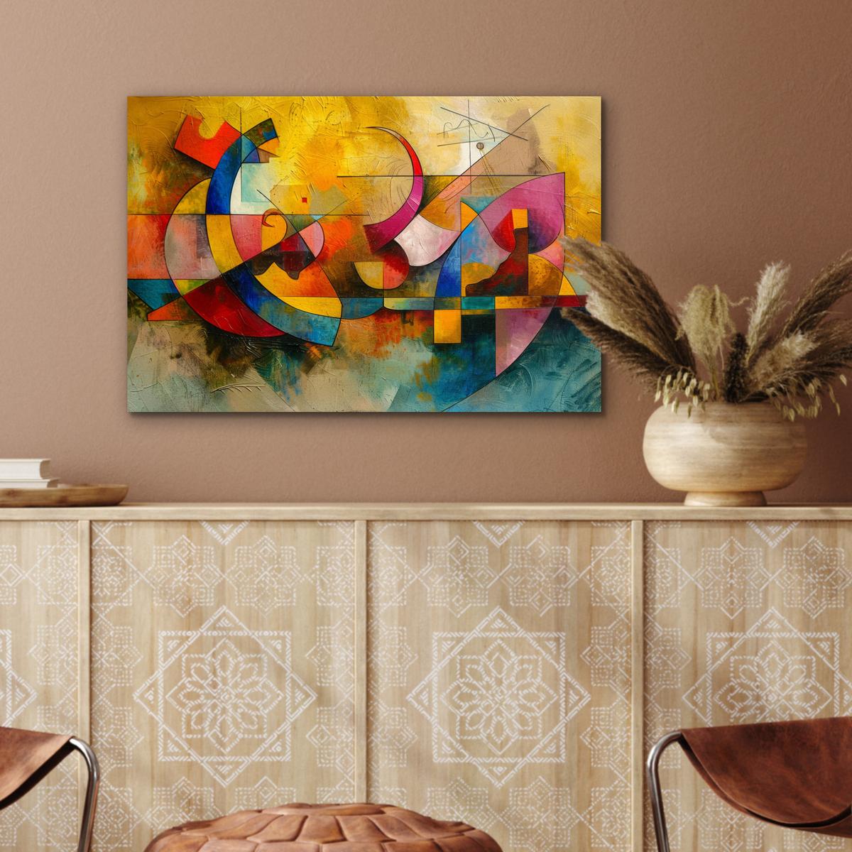 METALLBILD Kunst - Abstrakt - Modern Wandbild 60x40 cm - Gelb, Metall (60/40cm) - MuchoWow