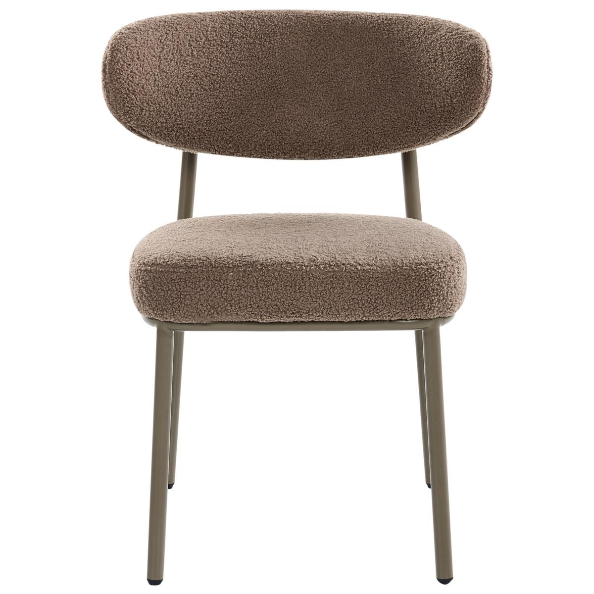 ESSZIMMERSTUHL 2er Set Bouclé Taupe Unity - Taupe/Beige, Textil (56/78/57cm) - Beliani