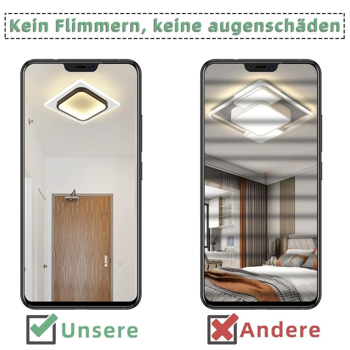 LED-DECKENLEUCHTE Harmonie 23.5/23.5/7 cm - Schwarz/Weiß, Kunststoff (23.5/23.5/7cm) - Nettlife