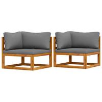 GARTENSOFA RYQV 70/60/70 cm （2er-set) - Grau, Holz (70/60/70cm) - ZMH