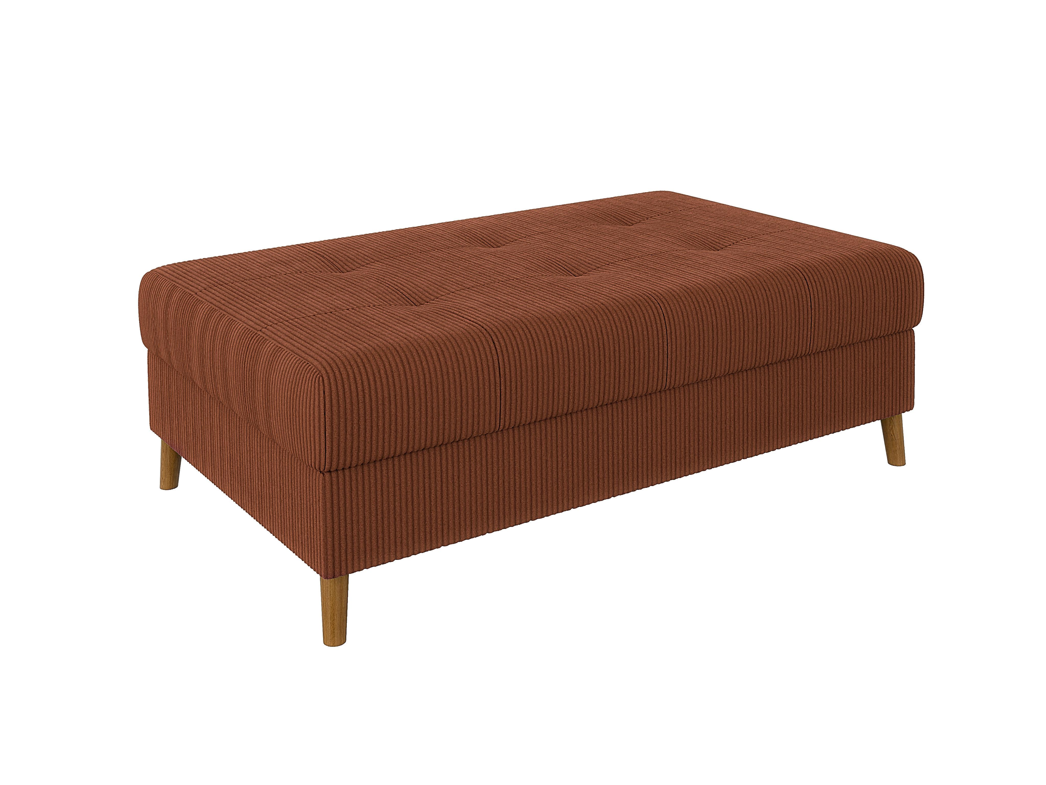 HOCKER Alma Terrakotta Cord - Terracotta/Braun, Holz/Textil (118/40/73cm) - S-Style Möbel