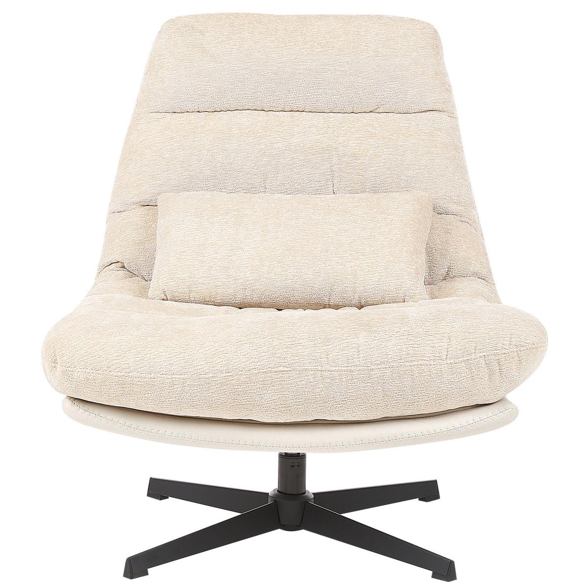 SESSEL Helles Beige Tovik - Beige/Schwarz, Textil (82/89/55cm) - Beliani