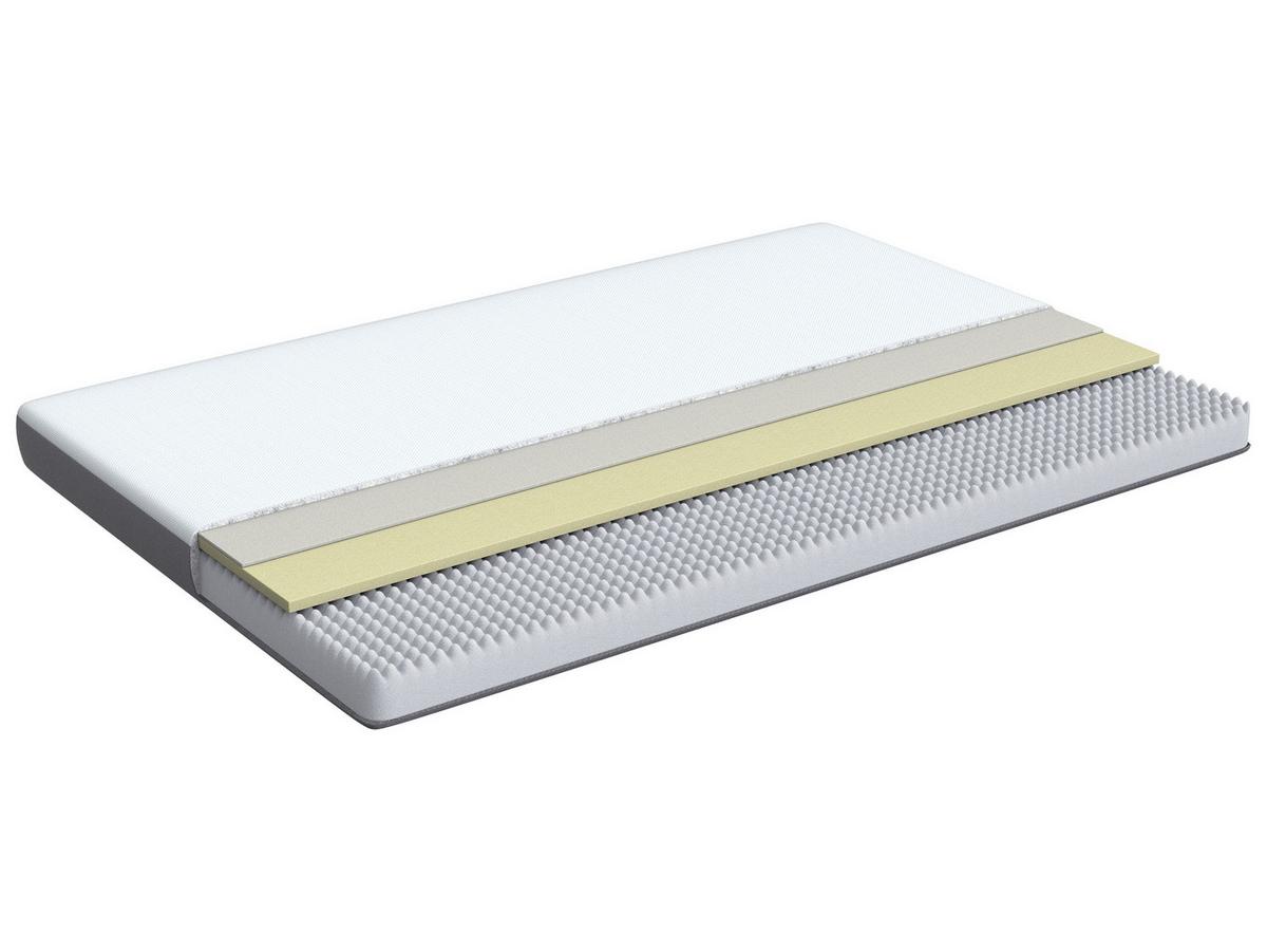 SCHAUMSTOFFMATRATZE medium 80/200/10 cm Piccolo - Weiß, Textil (80/200cm) - Beliani