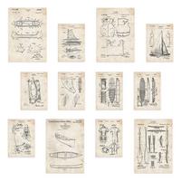 POSTER Set Mit 12 Boots- Und Surfen-Patentdrucke A3 Rahmenlos - Klar, Papier (29.7/5/42cm) - Nacnic