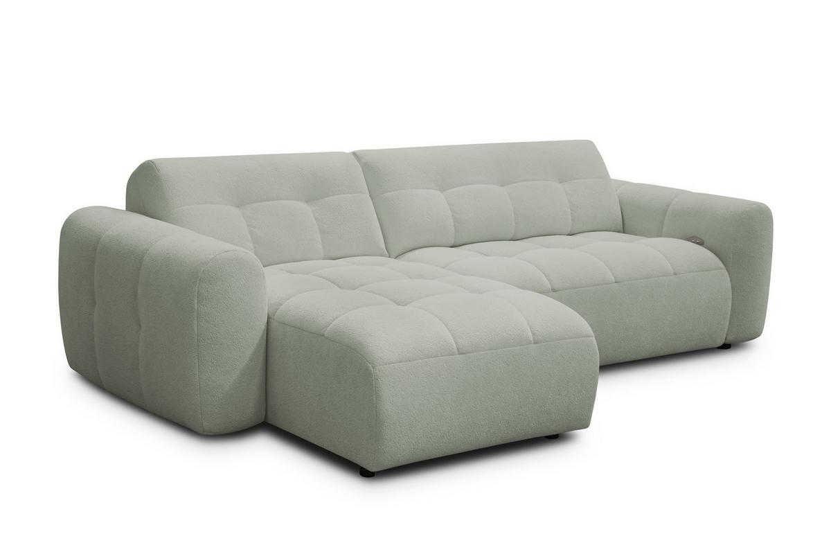 ECKSOFA LUMERO 4-Sitzer LINKS, hellgrün - Schwarz/Hellgrün, Holz/Textil (275/166cm) - Courtois Laville