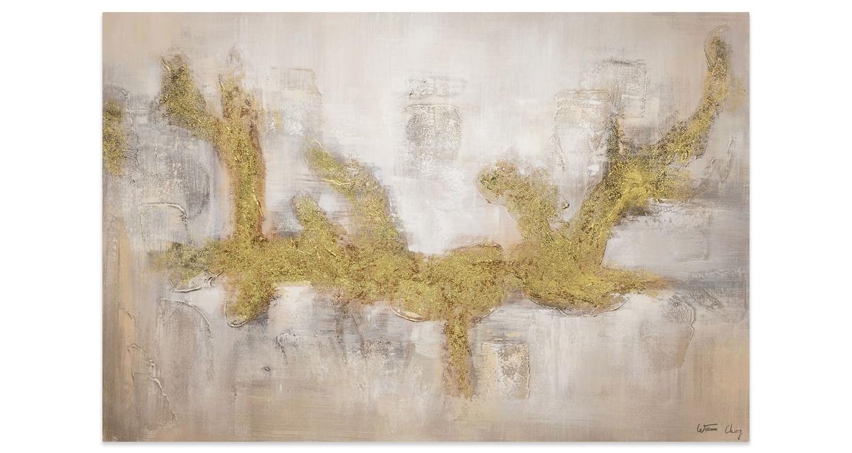 ACRYLBILD HANDGEMALT 120/80 cm - Goldfarben, Holz/Textil (120/80cm) - KUNSTLOFT