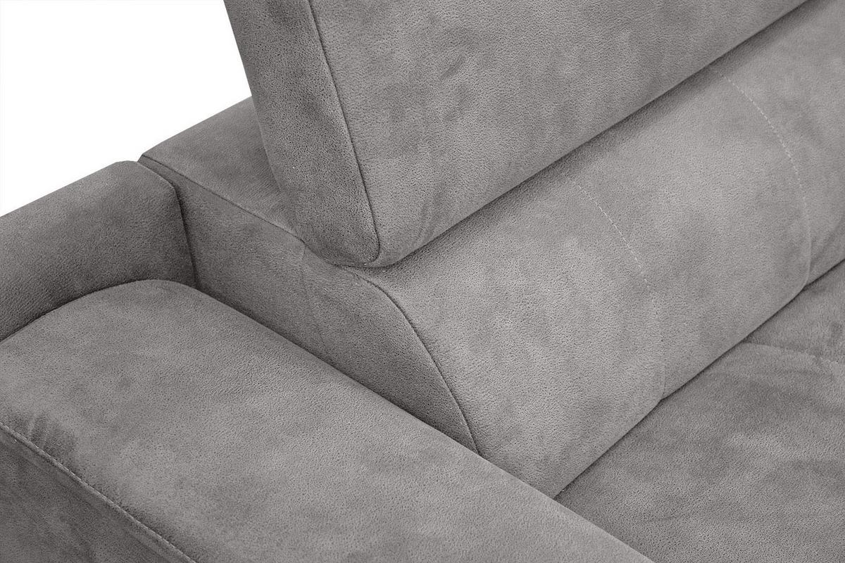 ECKSOFA FIERO 4-Sitzer, hellgrau - Hellgrau/Schwarz, Holzwerkstoff/Textil (288/170cm) - Wozimo