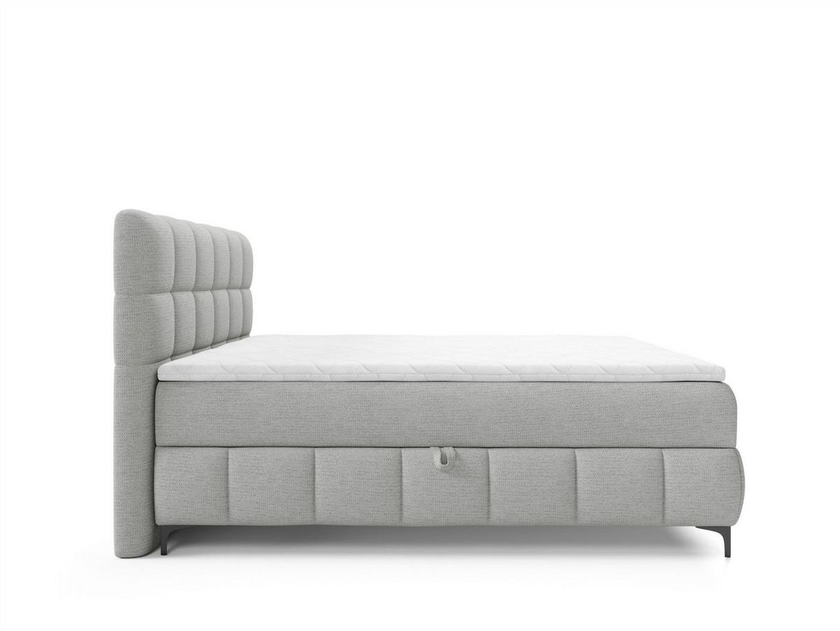 BOXBETT Sophie In Aragon - Hellgrau, Holzwerkstoff/Textil (100/200cm) - Fun Möbel