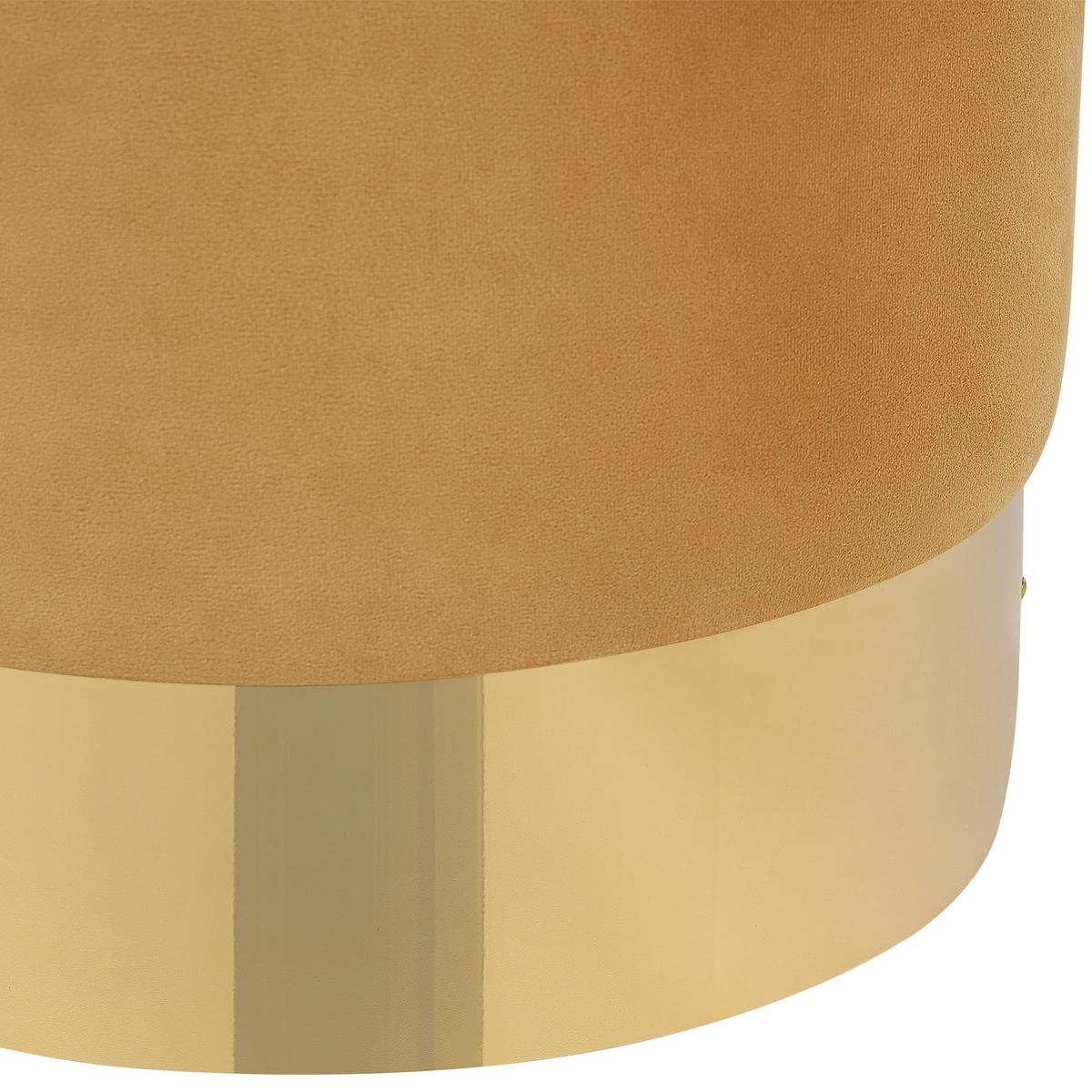 POUF Sophia 39/39/40 cm - Gelb/Goldfarben, Textil (39/40/39cm) - Beliani