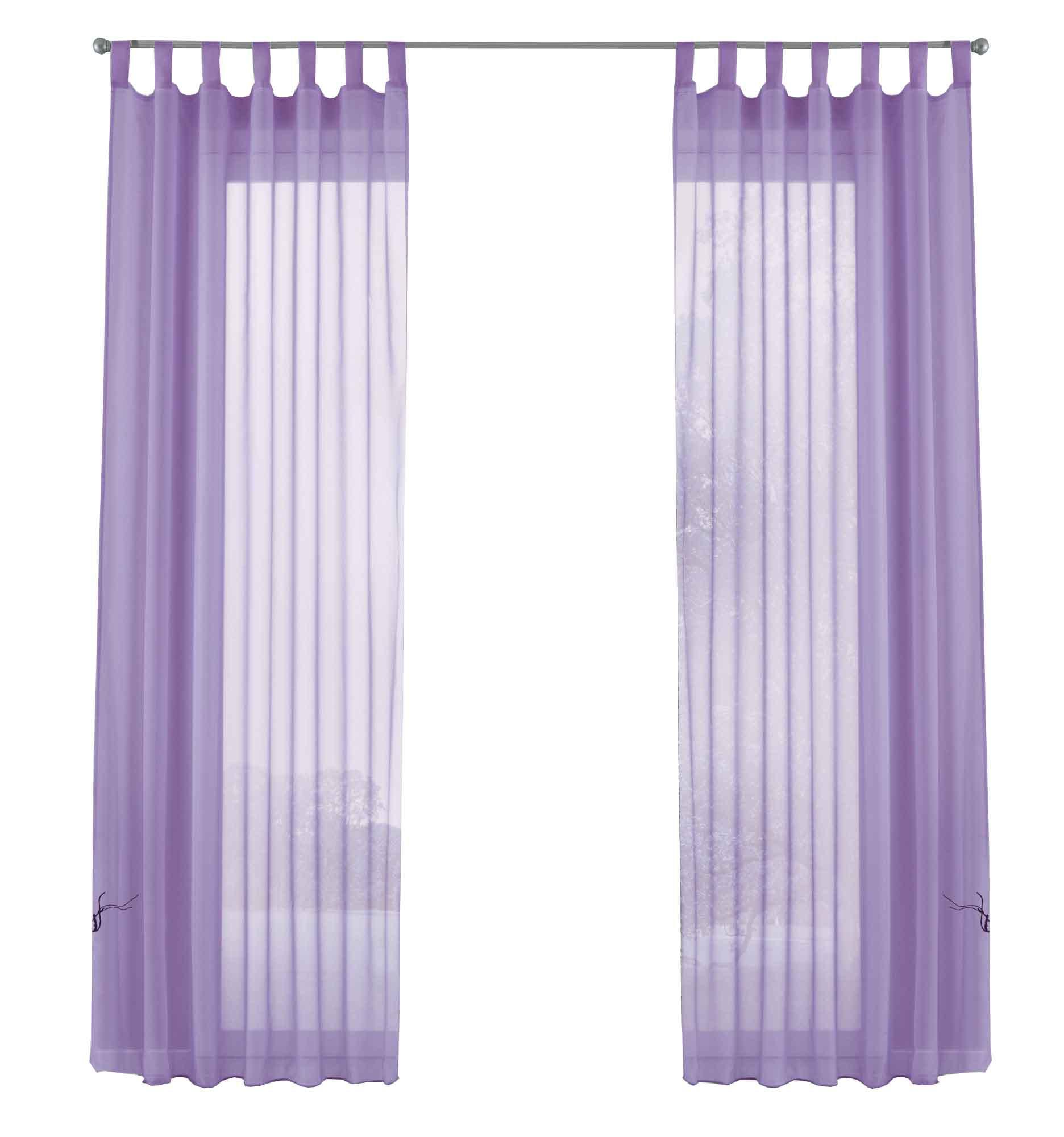 SCHLAUFENGARDINEN Voile 2er Set 245x140 cm Flieder - Flieder, Textil (140/245cm) - Gardinenbox.eu